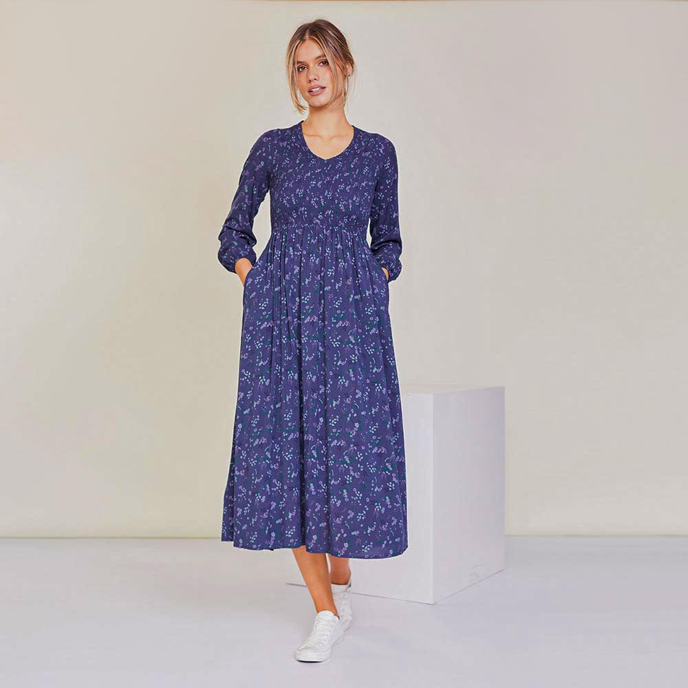 Amelia Dress (Navy Floral) - The Casual Company