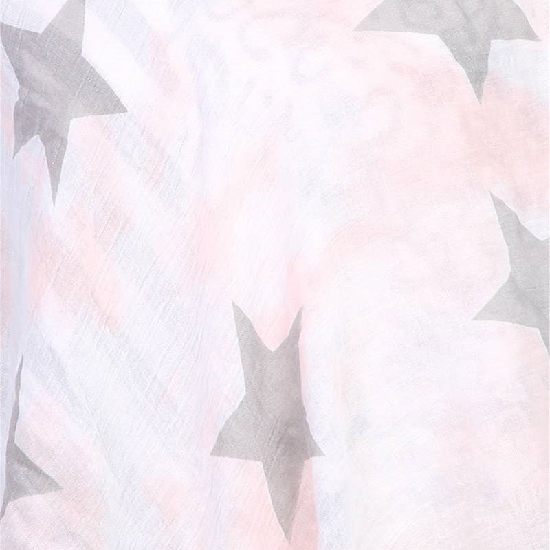 Star Tassel Scarf Pink Grey