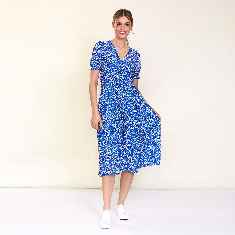 Belle Dress (Blue Daisy) - The Casual Company