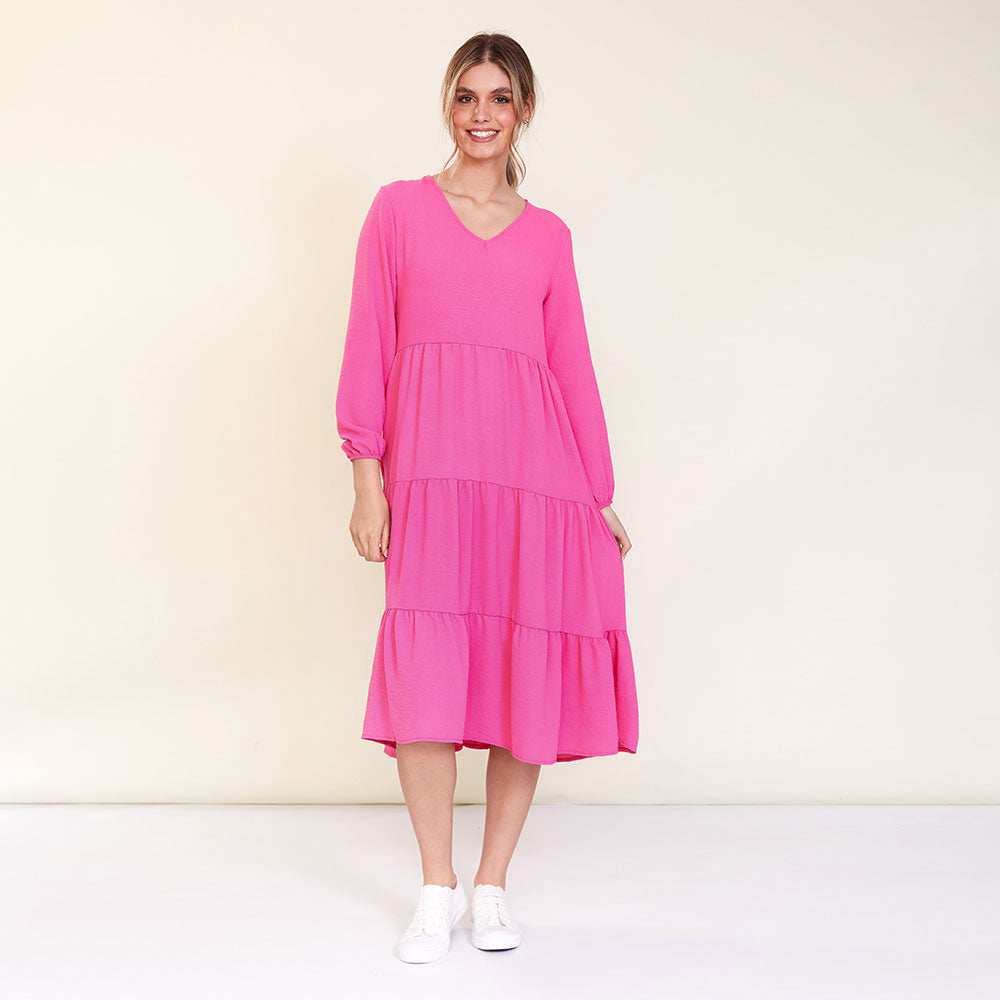 Sofia Dress (Fuschia)