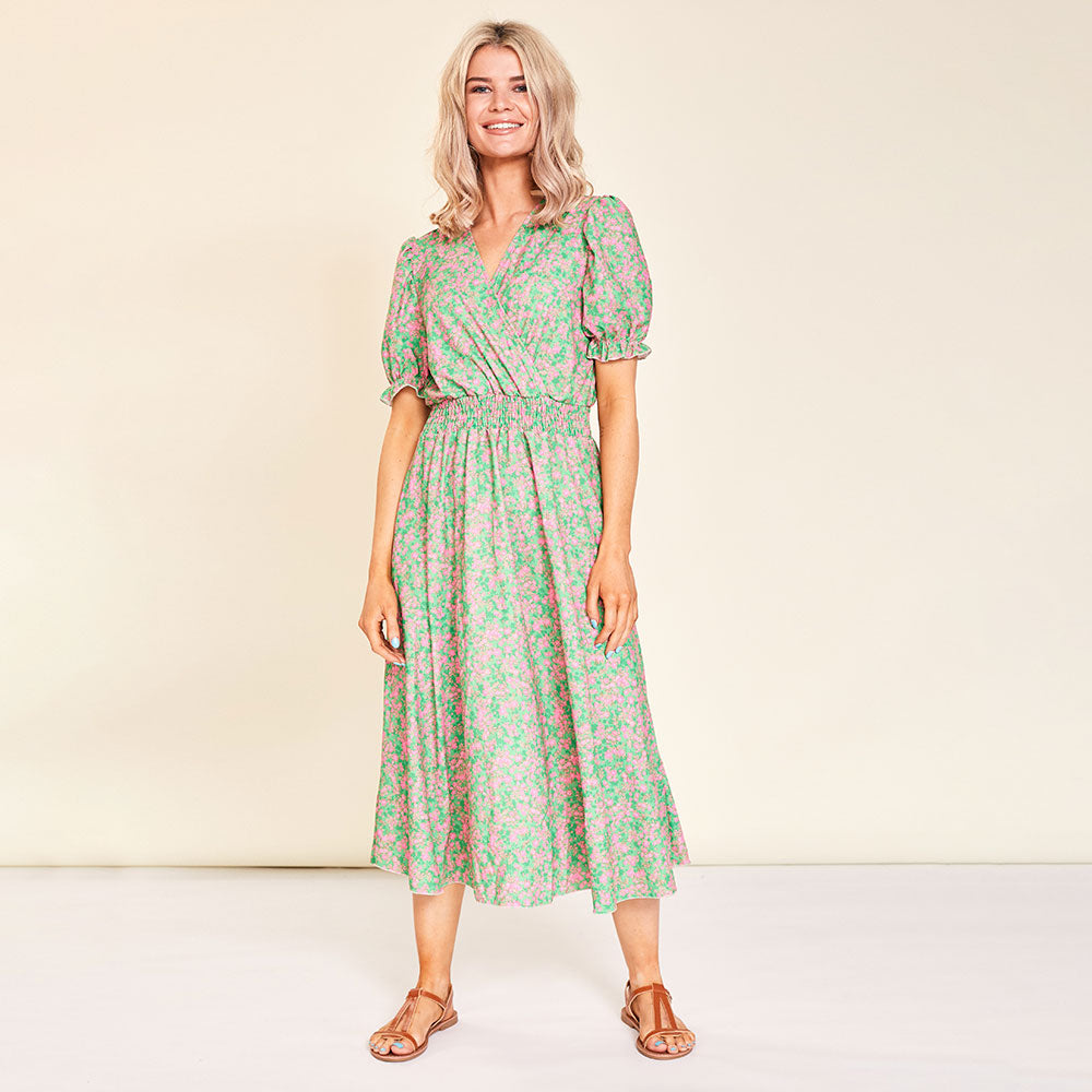 Belle Dress (Green Lily) - The Casual Company