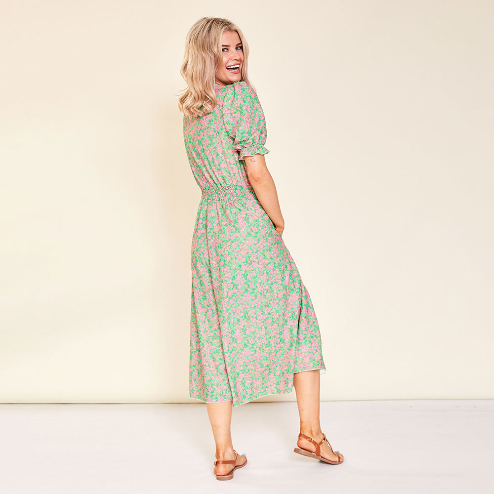 Belle Dress (Green Lily) - The Casual Company