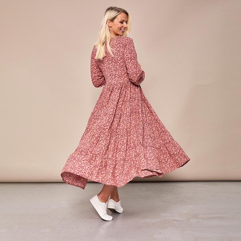 Toni Pink Floral Maxi Dress