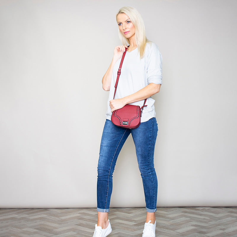 Riona Raspberry Crossbody Bag