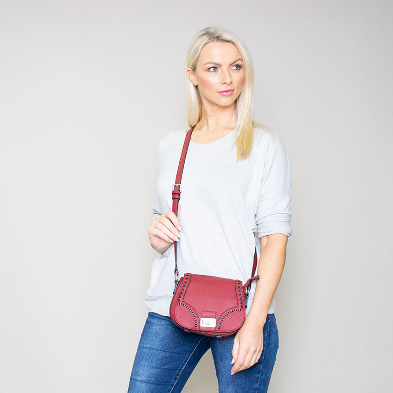 Riona Raspberry Crossbody Bag