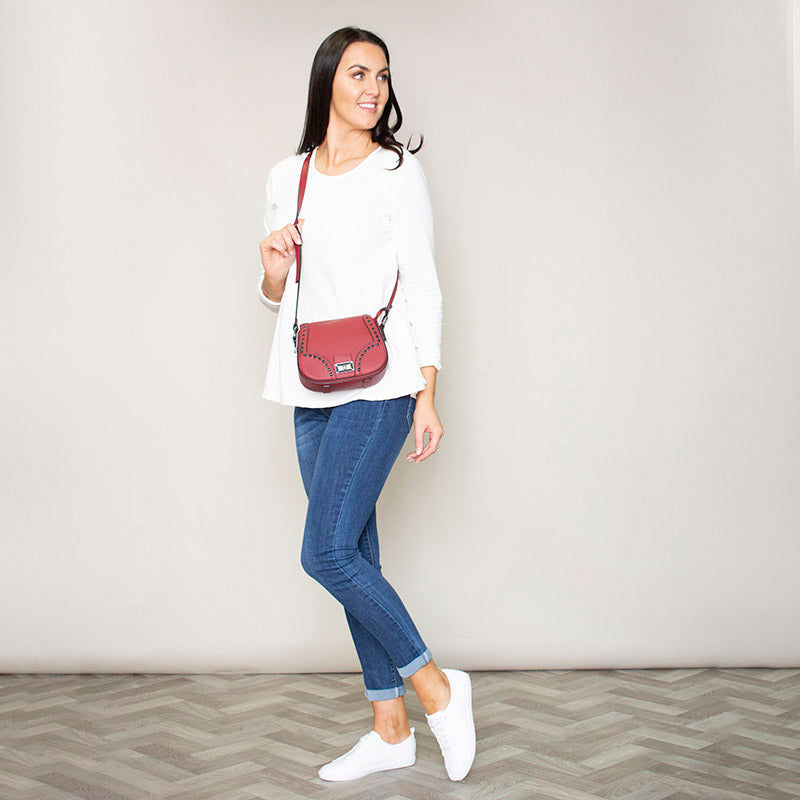 Riona Raspberry Crossbody Bag