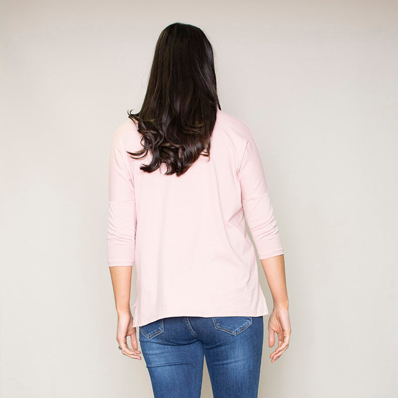 Perry Relaxed Fit Round Neck Top (Blush)