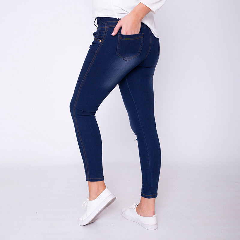 Beverly Button High Waisted Jegging Dark Denim - The Casual Company