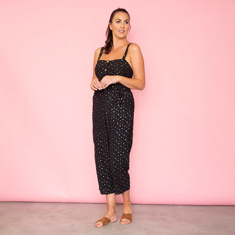 Isabella Sweetheart Jumpsuit (Black)