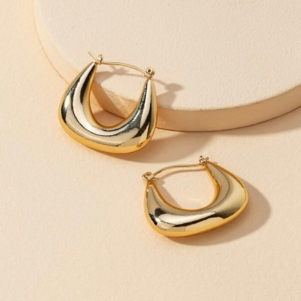 Metal Hoop Earrings (Gold)