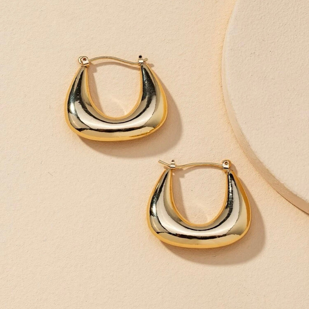 Metal Hoop Earrings (Gold)