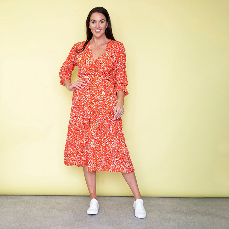 Lola Floral Dress (Apricot)