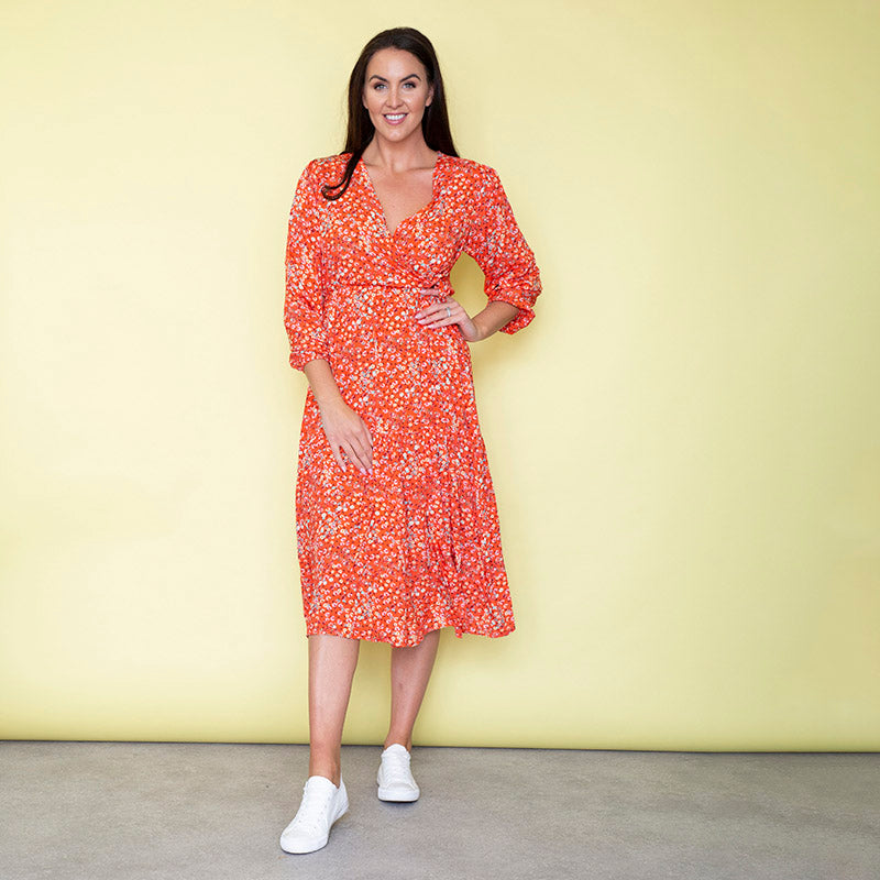 Lola Floral Dress (Apricot)