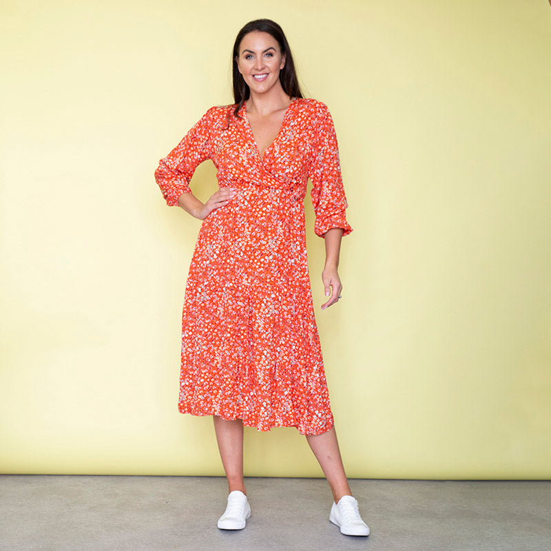 Lola Floral Dress (Apricot)