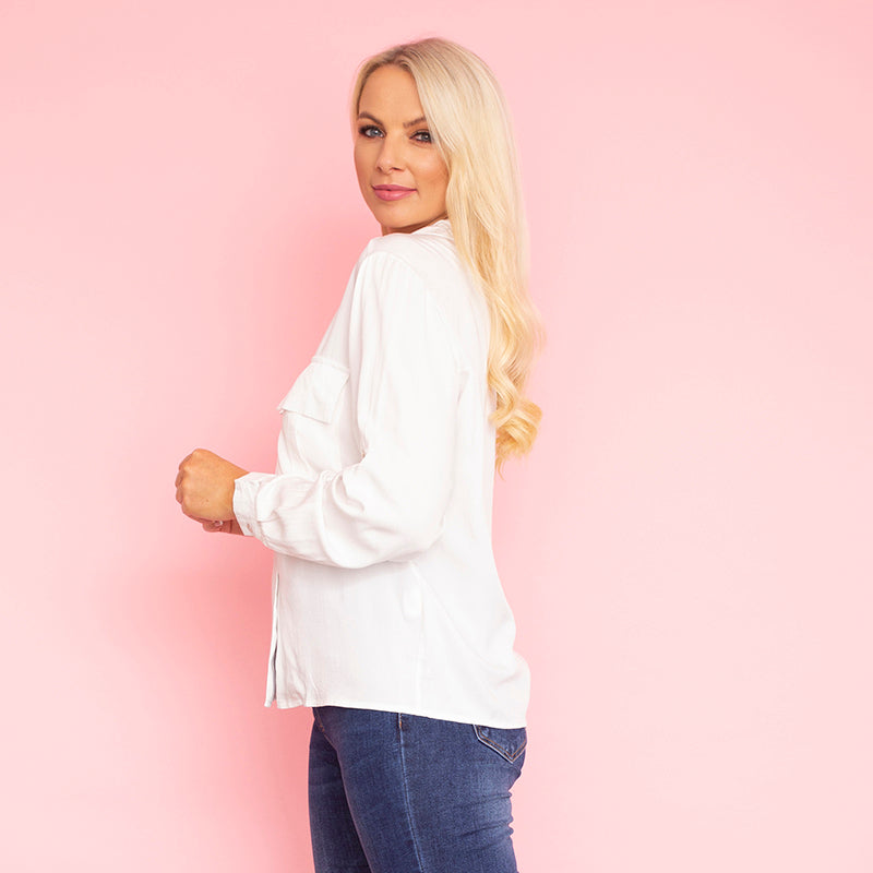 Elenor Pocket Shirt (White)