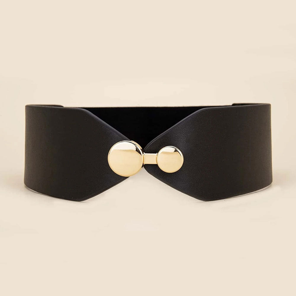 Metal Buckle Elastic Belt (Black)