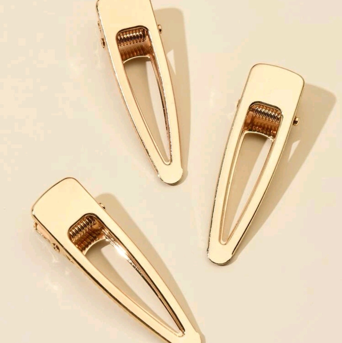 3pcs Gold Hair Clips - The Casual Company