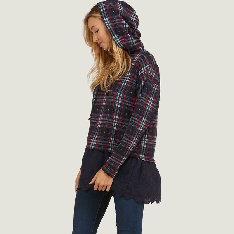 Plaid Hoodie Top