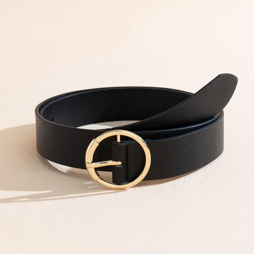 Round Buckle Belt (Black)