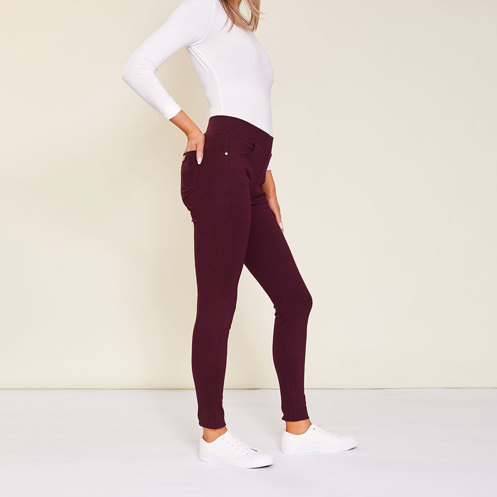 Chloe Leggings (Wine) - The Casual Company