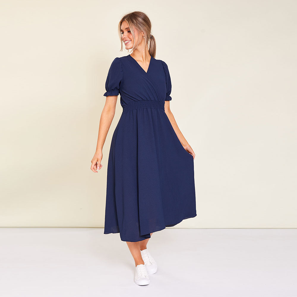 Belle Dress (Navy) - The Casual Company