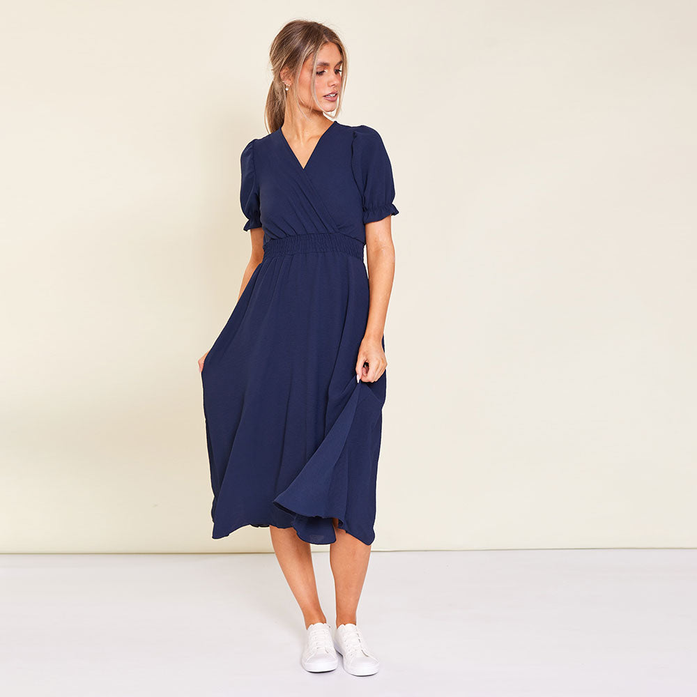 Belle Dress (Navy) - The Casual Company