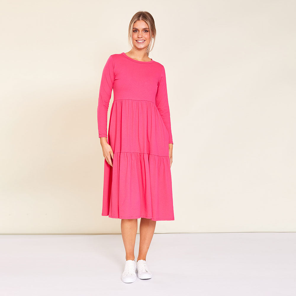 Amber Dress (Pink) - The Casual Company