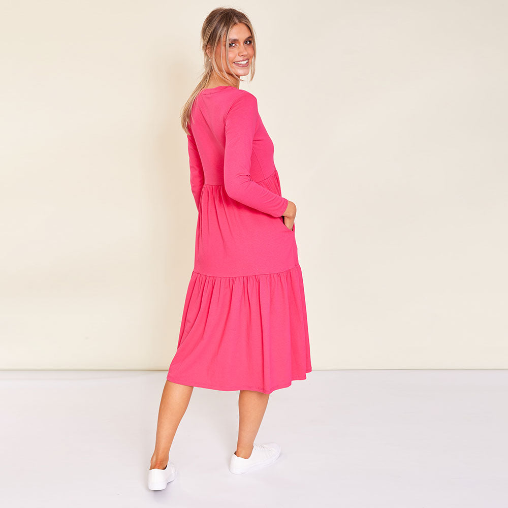 Amber Dress (Pink) - The Casual Company