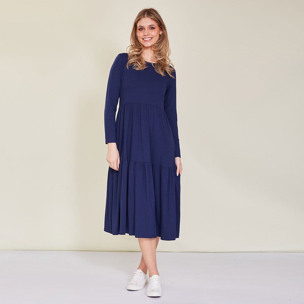 Amber Dress (Navy) - The Casual Company