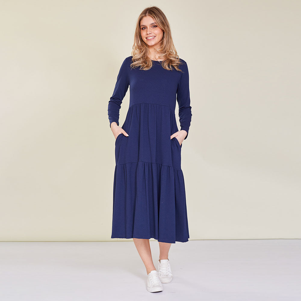 Amber Dress (Navy) - The Casual Company