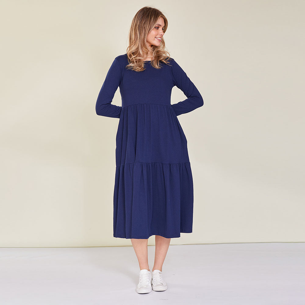 Amber Dress (Navy) - The Casual Company