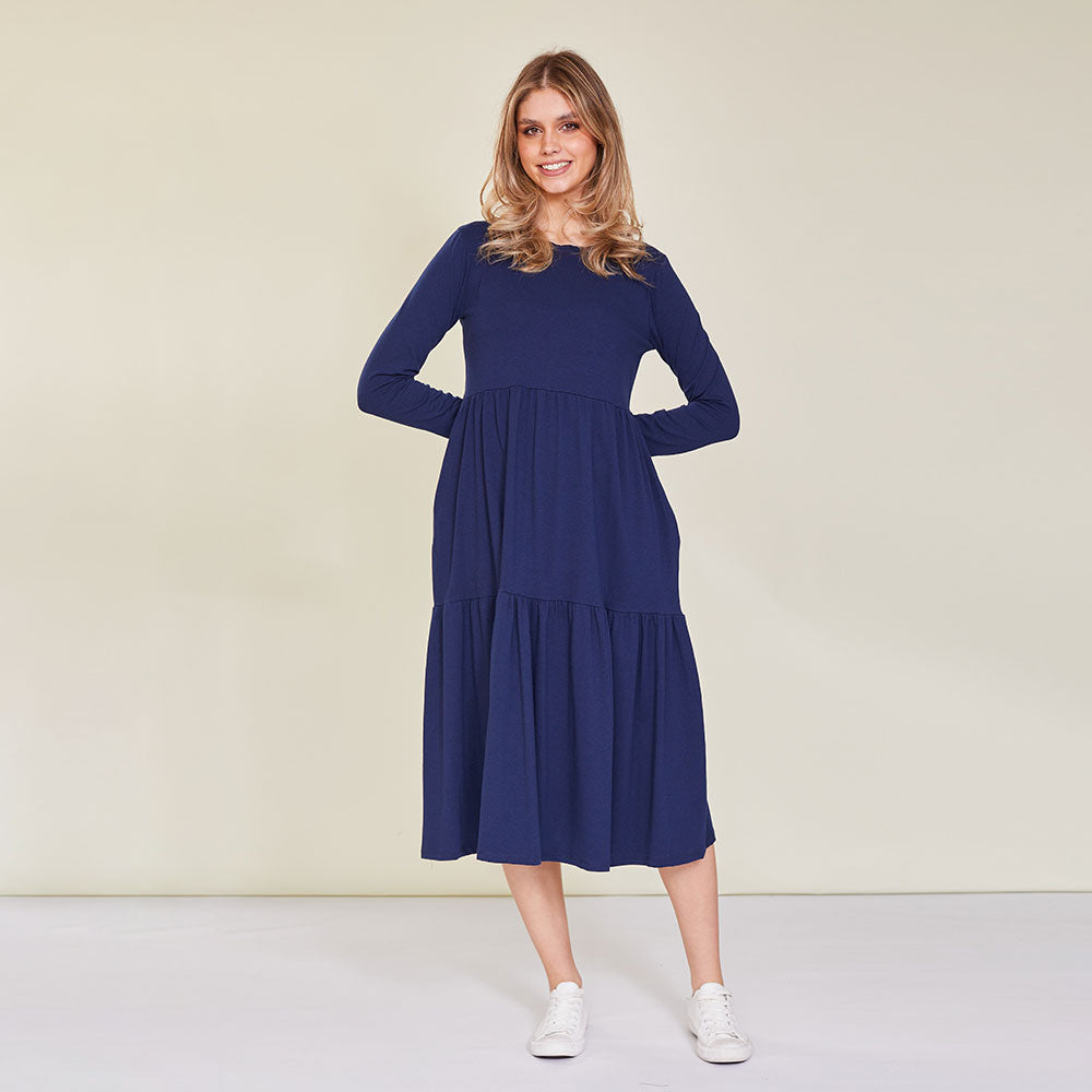 Amber Dress (Navy) - The Casual Company