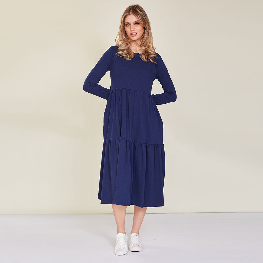 Amber Dress (Navy) - The Casual Company