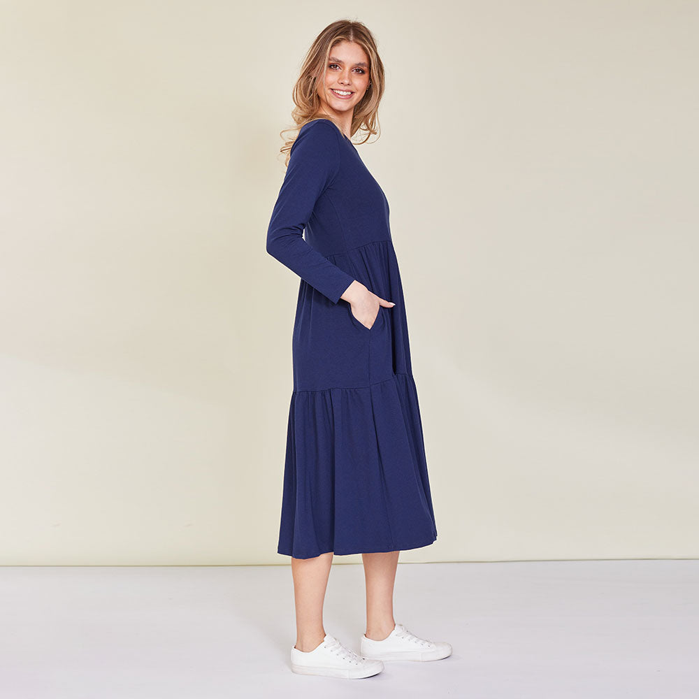 Amber Dress (Navy) - The Casual Company