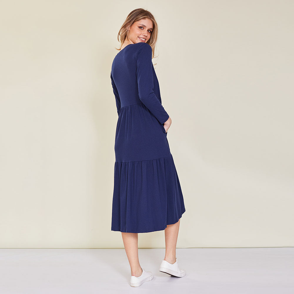 Amber Dress (Navy) - The Casual Company