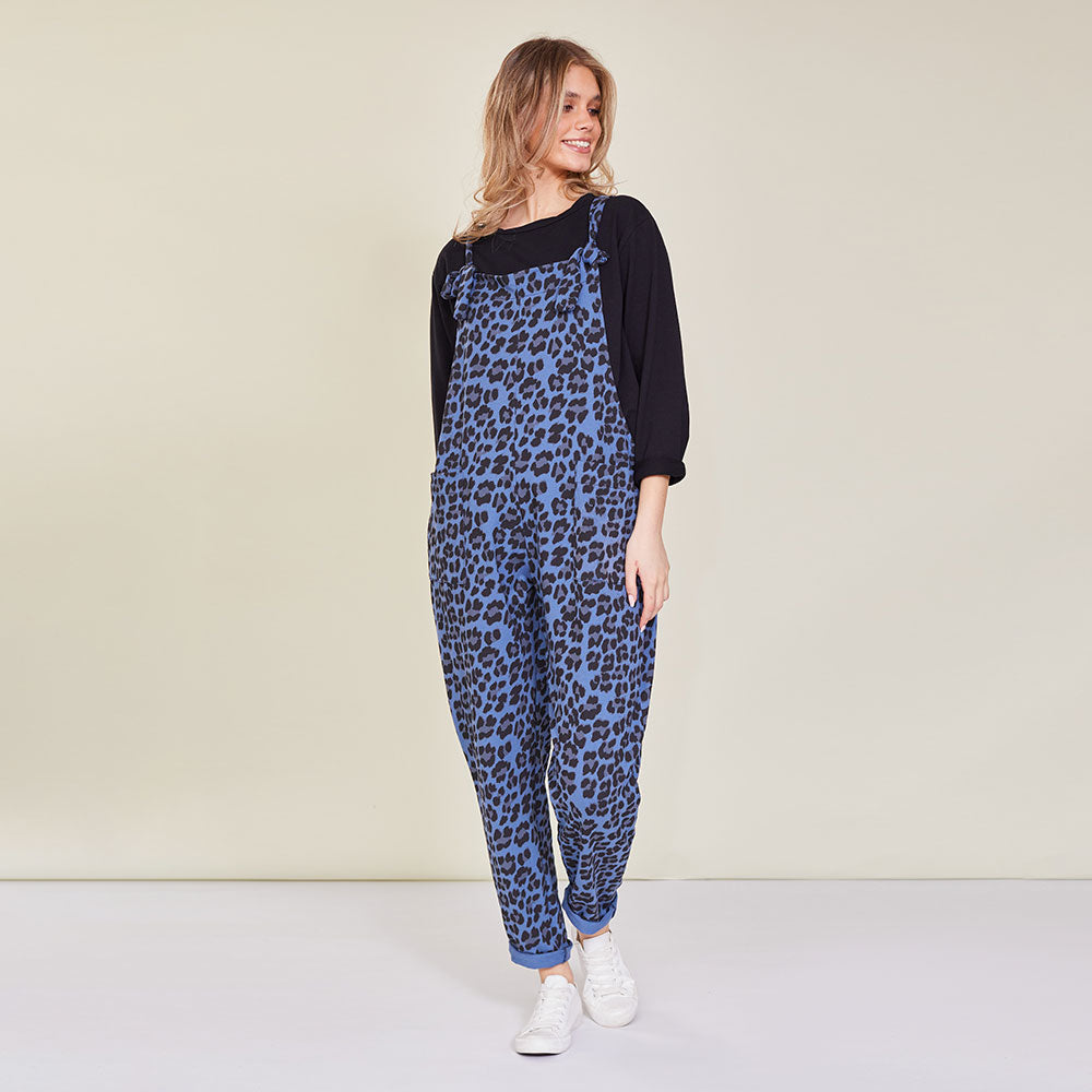 Ashley Jumpsuit (Blue Leopard) - The Casual Company