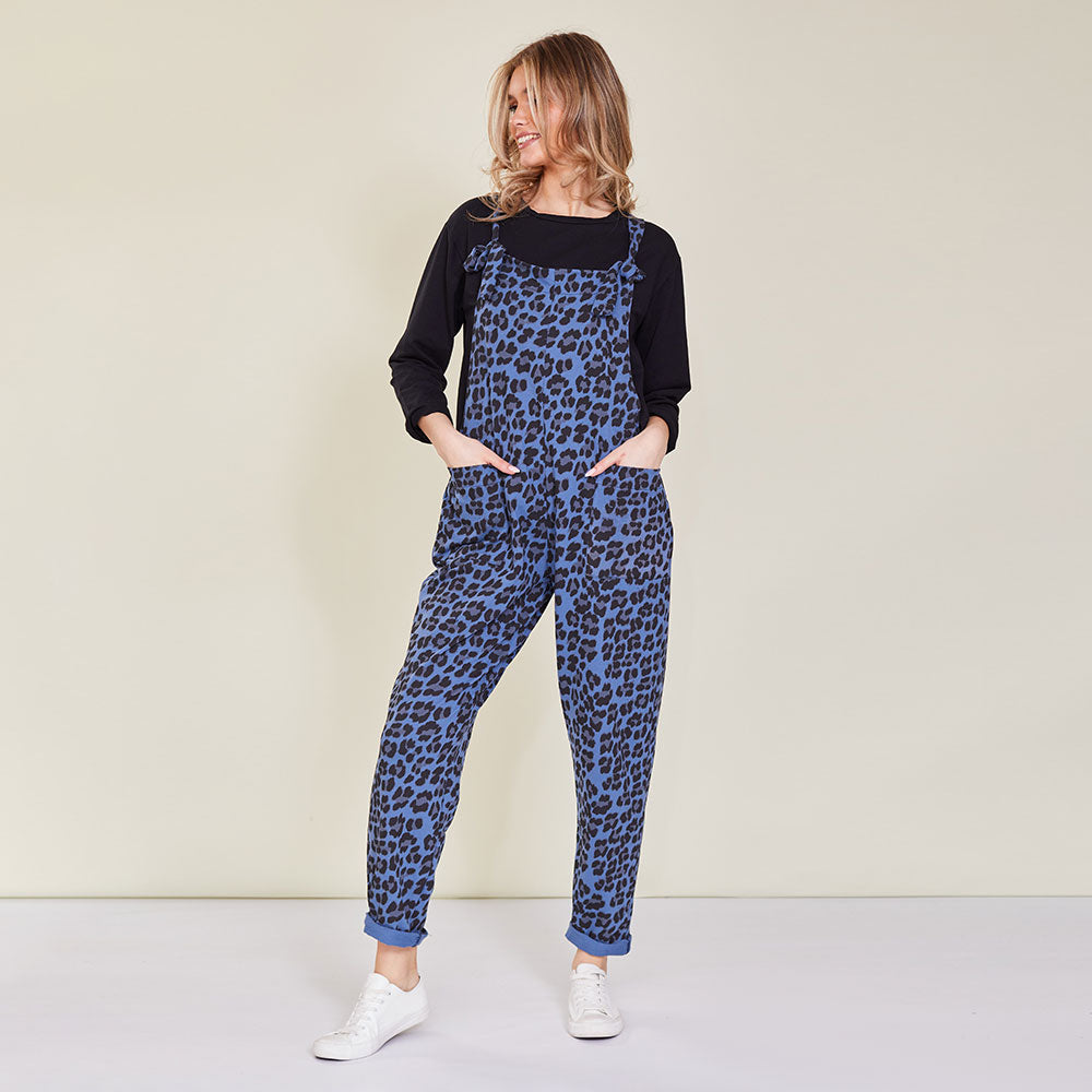 Ashley Jumpsuit (Blue Leopard) - The Casual Company