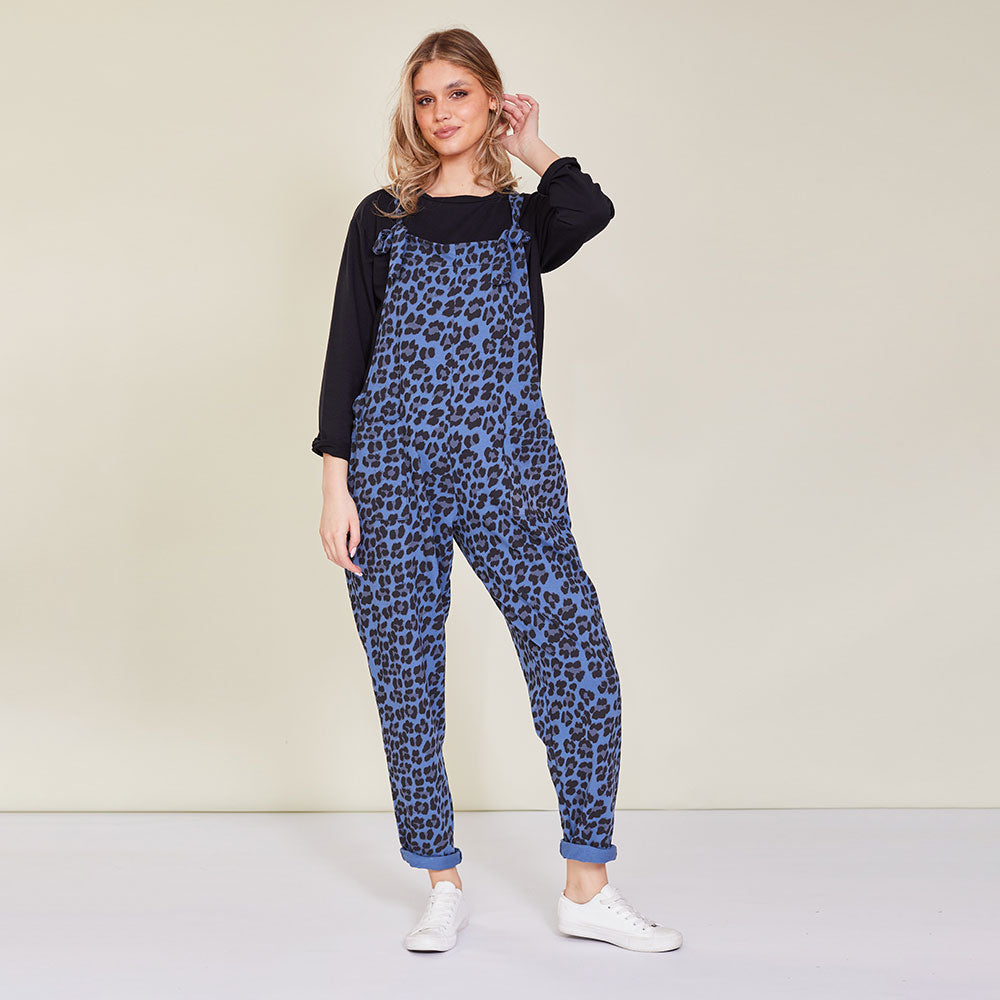 Ashley Jumpsuit (Blue Leopard) - The Casual Company