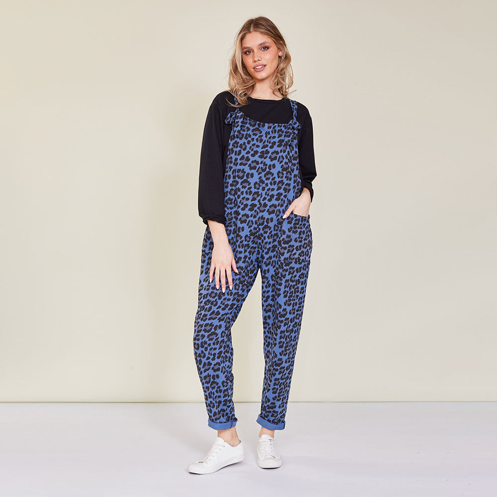 Ashley Jumpsuit (Blue Leopard) - The Casual Company