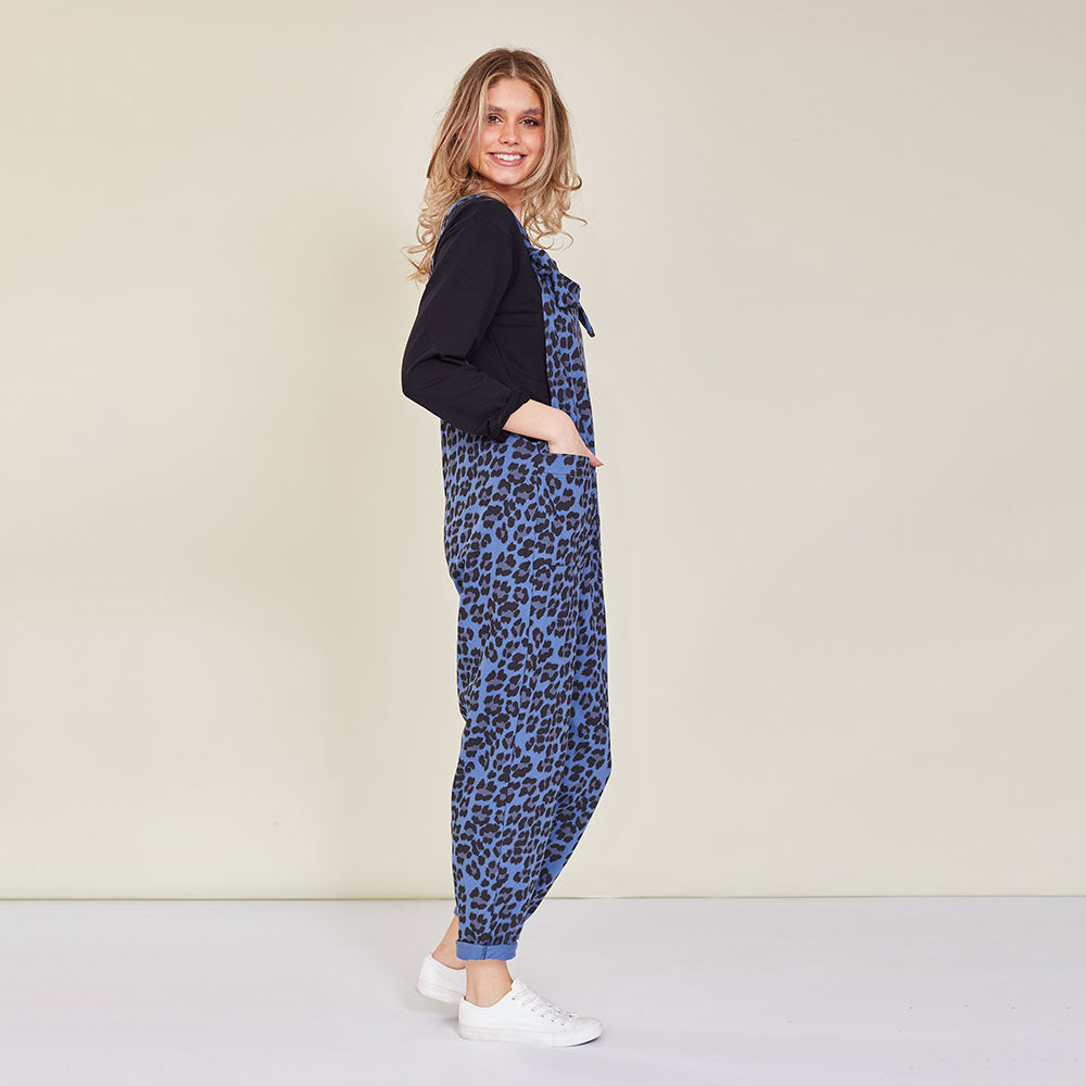 Ashley Jumpsuit (Blue Leopard) - The Casual Company