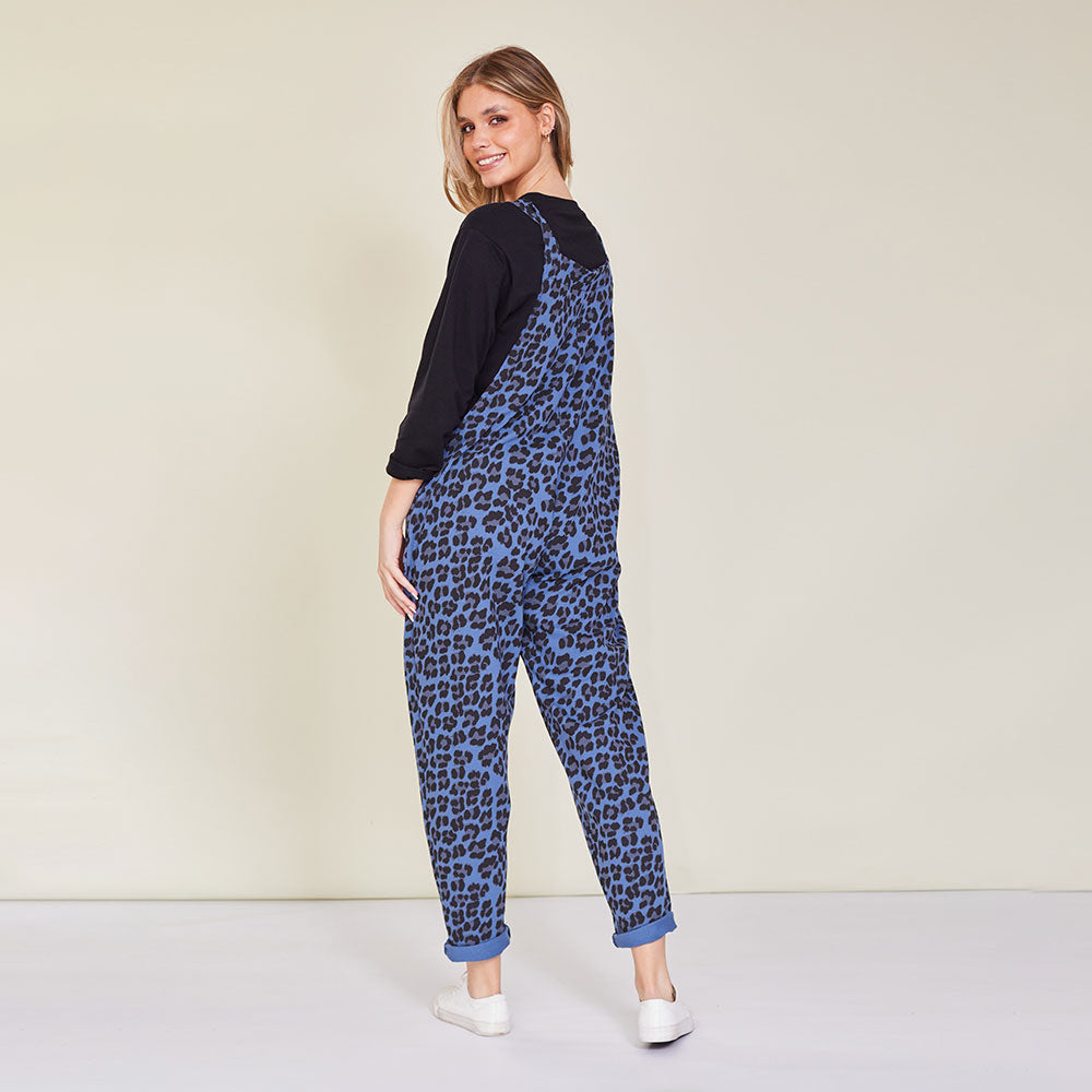 Ashley Jumpsuit (Blue Leopard) - The Casual Company