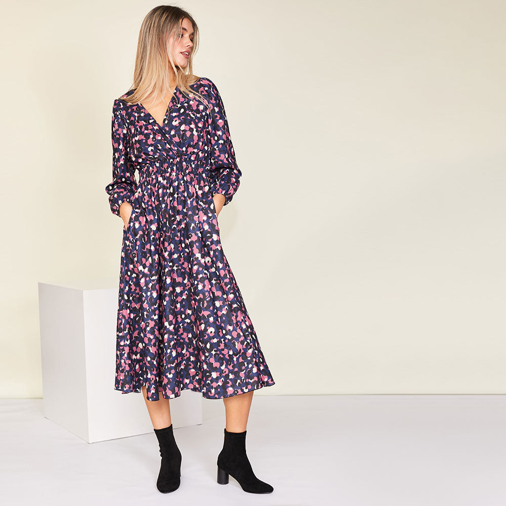 Ivy Wrap Dress (Navy)