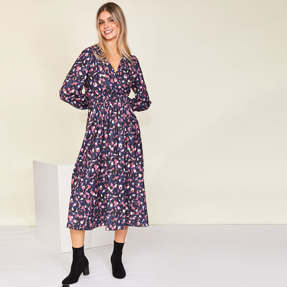 Ivy Wrap Dress (Navy)