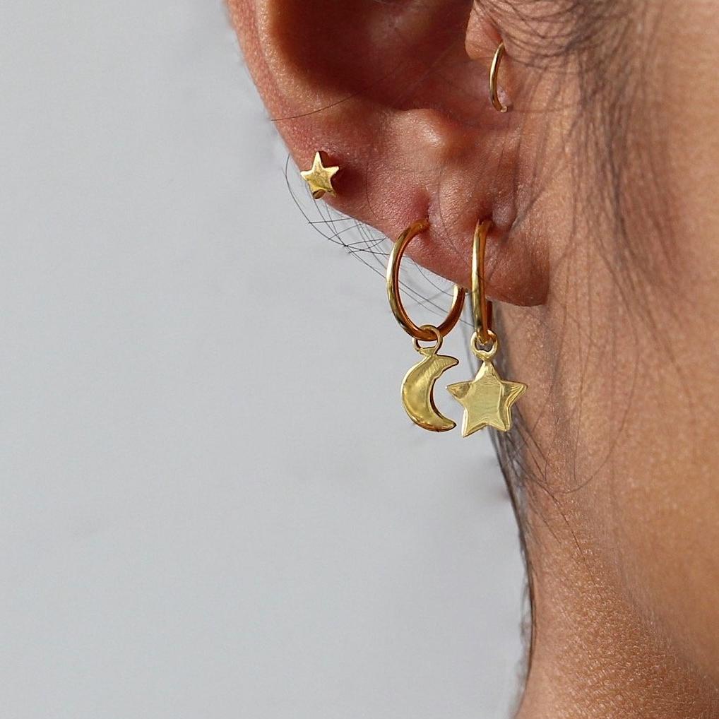 Star Mini Hoop Earings Gold